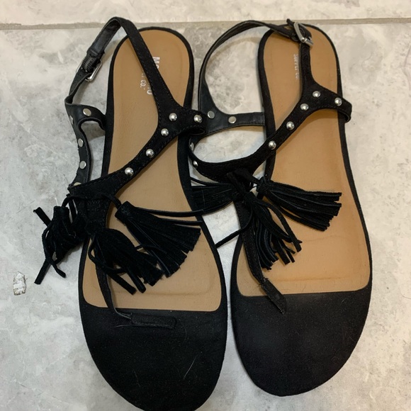 Mossimo Supply Co. Shoes - Black Tassel Studded Sandals